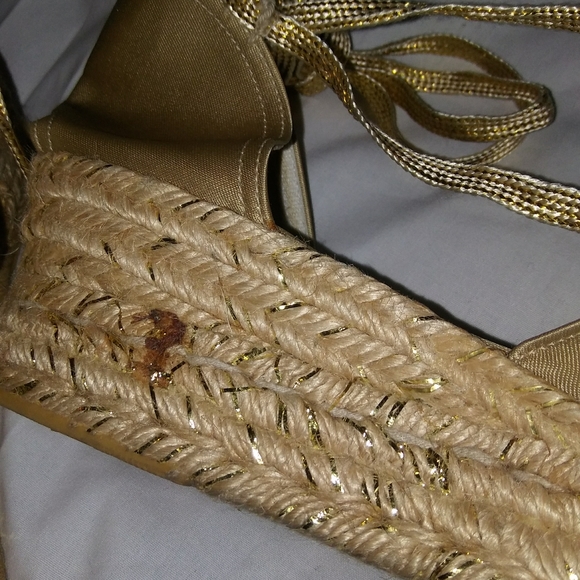 YSL Shimmer Metallic Platform Espadrilles - Picture 6 of 12